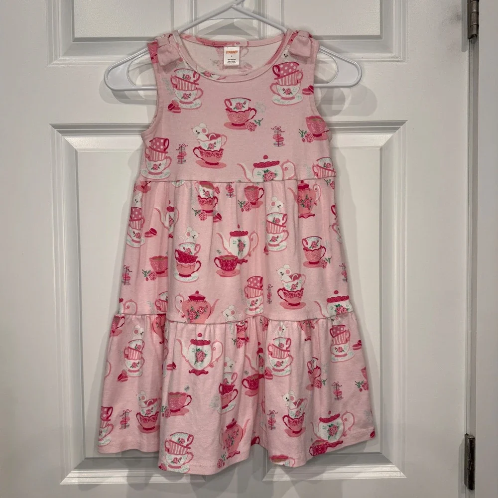 Gymboree Girls Pink Tea Party Tiered Dress Size 8‎